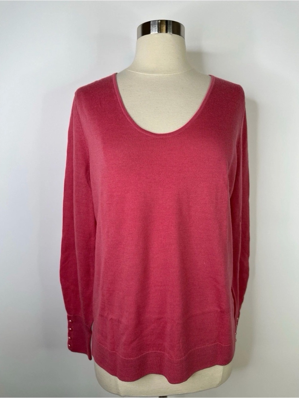 Talbots Pure Merino Wool Scoop Neck Women’s Sweater - Pink